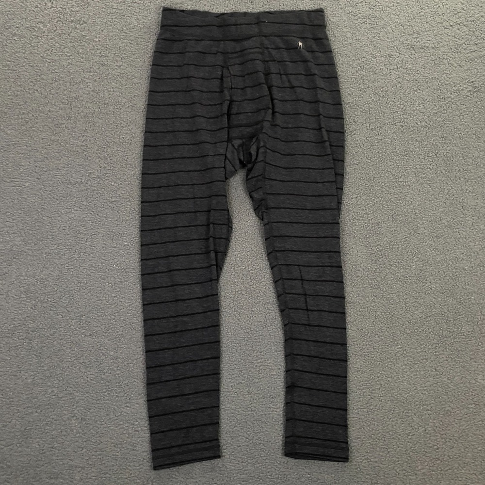 Smartwool Leggings Mens Medium 100% Merino Wool Base Layer Thermal Stripe